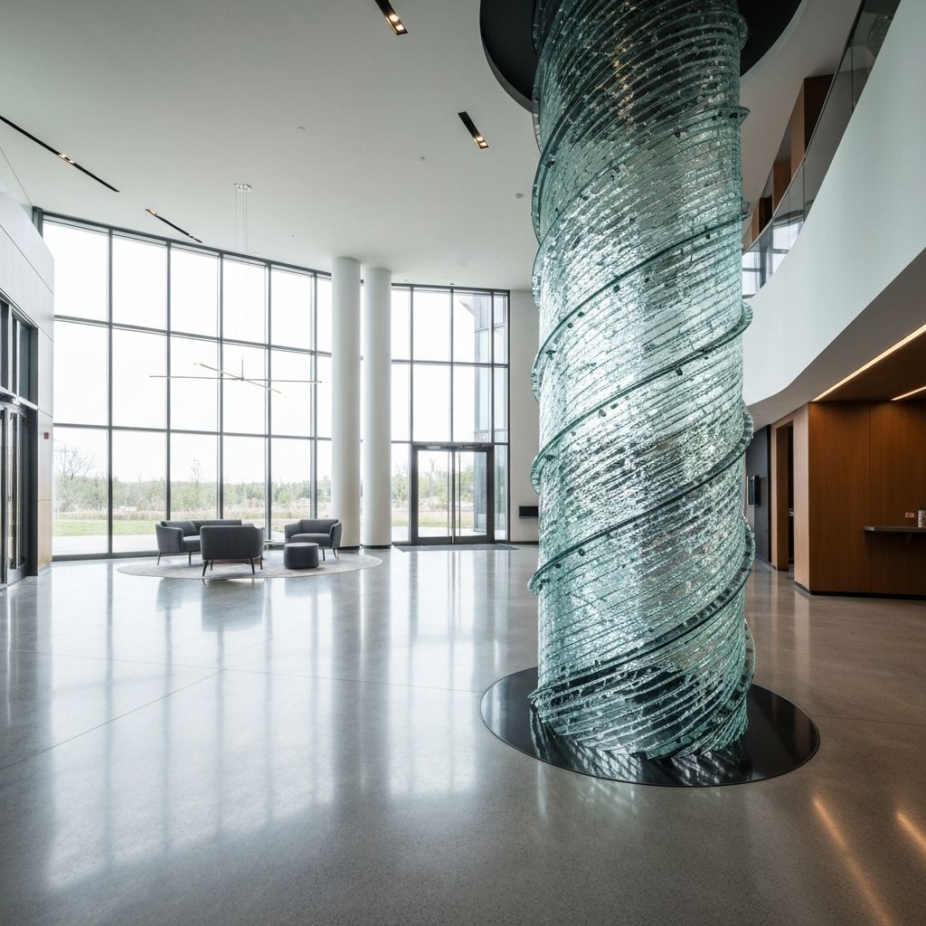 Lobby area with smoke baffle